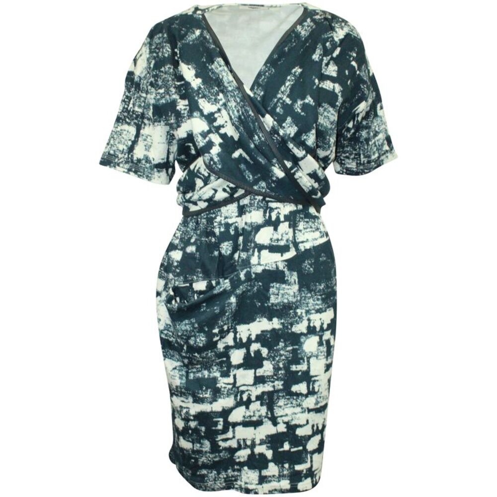 Celine Wrap Midi Dress in Teal Cotton